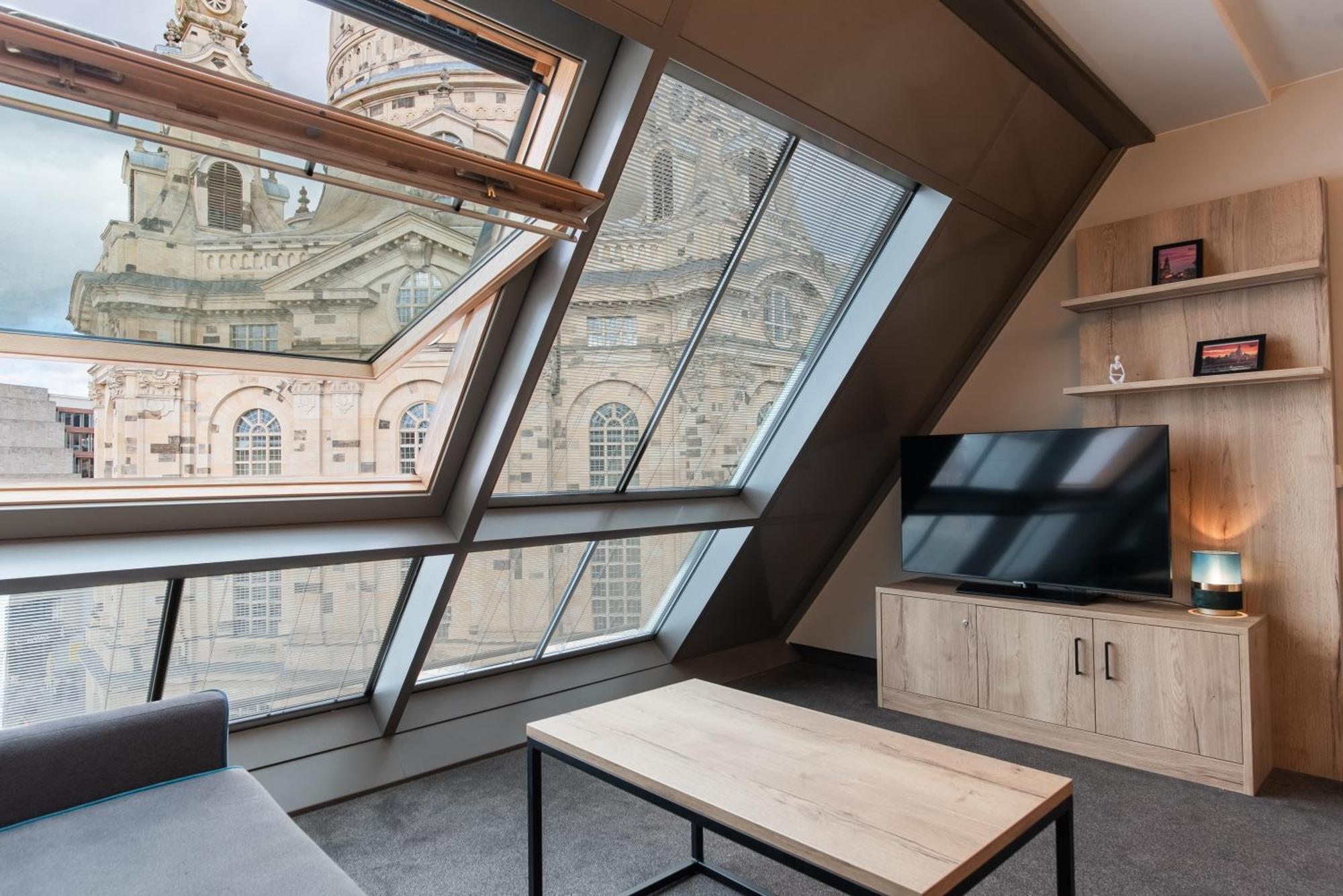 Familienapartment Mit Panoramablick Zur Frauenkirche Дрезден Экстерьер фото